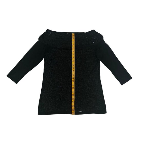 White House Black Market Cashmere Blend Sparkly Off-Shoulder Pullover Sweater S - Picture 11 of 11